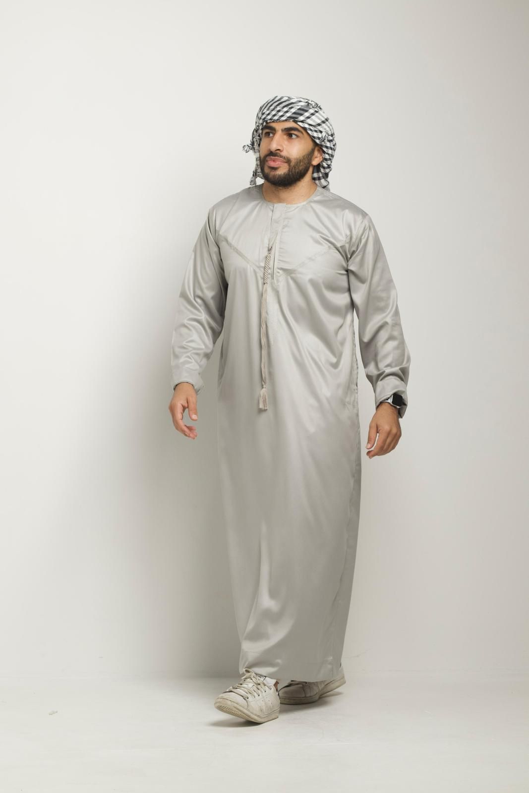 Premium Emirati Thobe - Silver