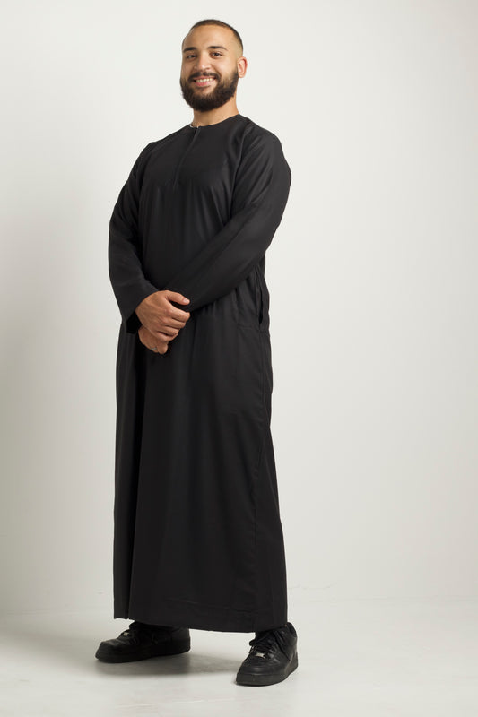 Premium Omani Thobe - Black